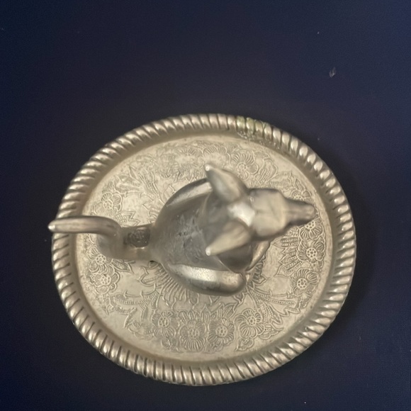 Vintage Silver-plate 3.5" Kangaroo  Dish Ring Holder - Picture 4 of 5